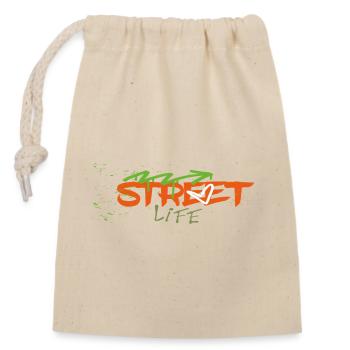 Street life Graffiti  - Verschließbarer Geschenkbeutel aus Baumwolle (14x20cm) - Natur - Vorne