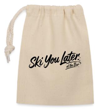 Ski you later at the bar - Verschließbarer Geschenkbeutel aus Baumwolle (14x20cm) - Natur - Vorne