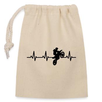 Pilotes de motocross Heart Line - Sac cadeau en coton avec cordon (14 x 20 cm) - nature - Devant