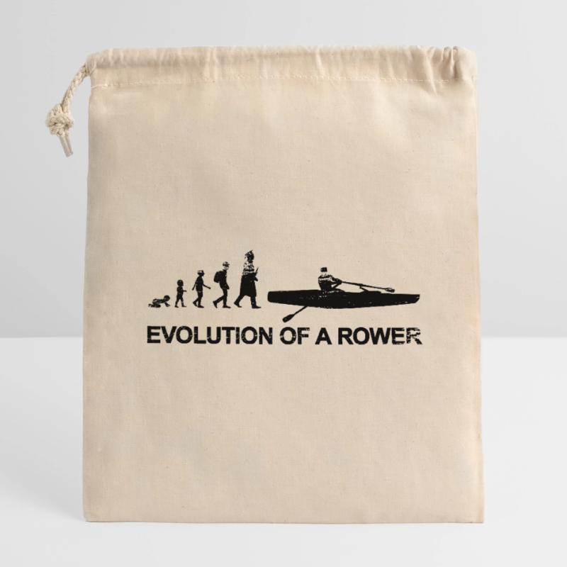 Ruderer Evolution Verschließbarer Geschenkbeutel aus Baumwolle (14x20cm)