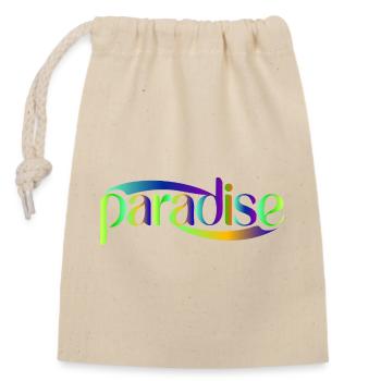 Conception du scénario Paradise Rainbow - Sac cadeau en coton avec cordon (14 x 20 cm) - nature - Devant