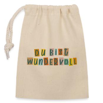 Tu es merveilleuse - Sac cadeau en coton avec cordon (14 x 20 cm) - nature - Devant
