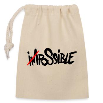 possible. Tout est possible. - Sac cadeau en coton avec cordon (14 x 20 cm) - nature - Devant