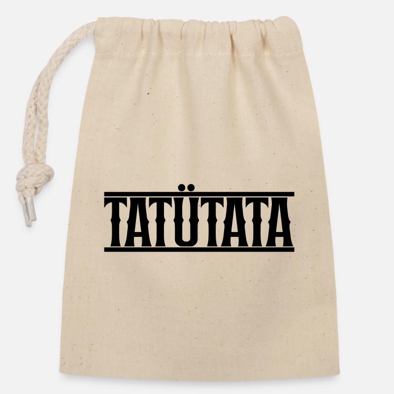 Tatuetata_motiv - Closable cotton gift bag (14x20cm) - nature