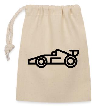 voiture de course - Sac cadeau en coton avec cordon (14 x 20 cm) - nature - Devant
