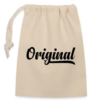 Original - Closable cotton gift bag (14x20cm) - nature - Front