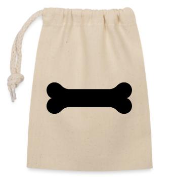 Dog bone - Closable cotton gift bag (14x20cm) - nature - Front