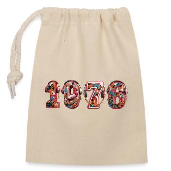 Vintage 1976 - Closable cotton gift bag (14x20cm) - nature - Front