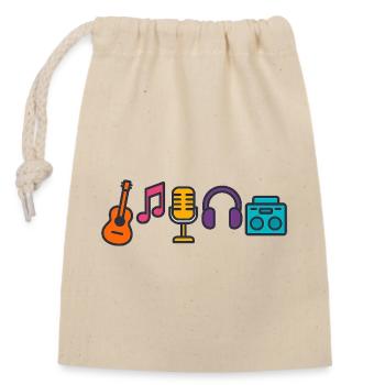 Musique Passion Ondes sonores Cadeau de design - Sac cadeau en coton avec cordon (14 x 20 cm) - nature - Devant