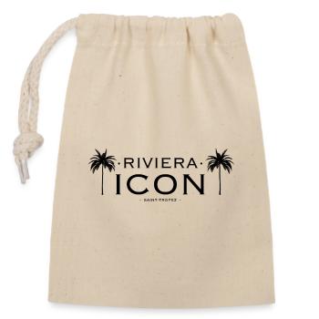 Riviera-Ikonenlogo - Verschließbarer Geschenkbeutel aus Baumwolle (14x20cm) - Natur - Vorne
