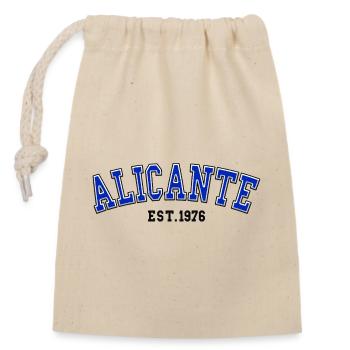 Alicante gegründet 1976 - Verschließbarer Geschenkbeutel aus Baumwolle (14x20cm) - Natur - Vorne