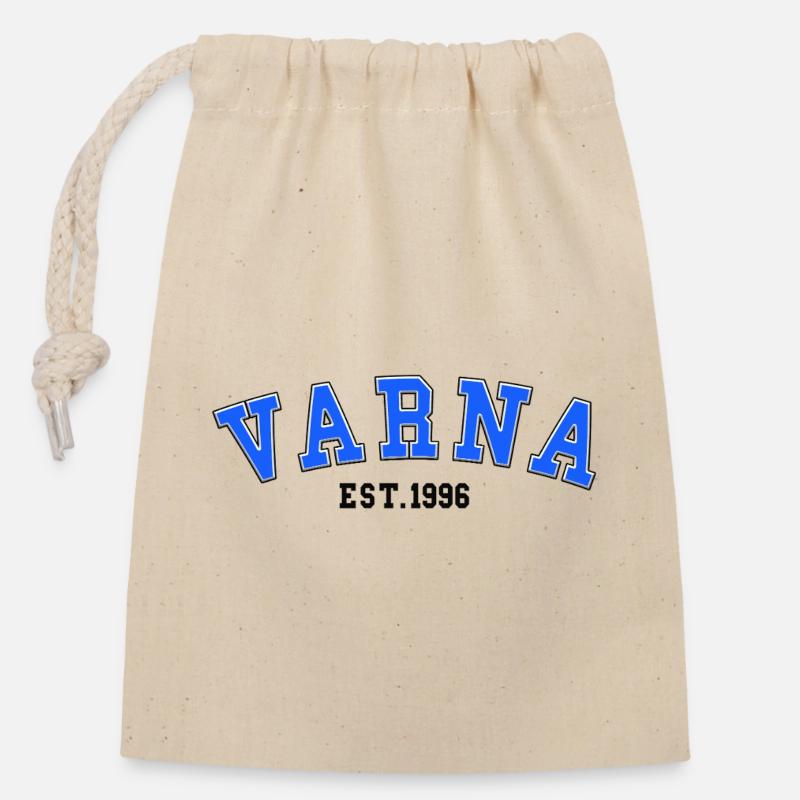 Varna Est. 1996 - Closable cotton gift bag (14x20cm) - nature