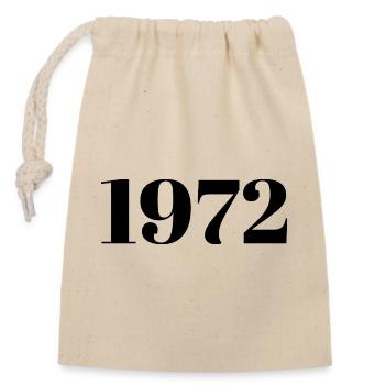 1972 Vintage 1972 Retro 1972 Anniversary 1972 - Closable cotton gift bag (14x20cm) - nature - Front