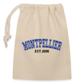 Montpellier gegründet 2006 - Verschließbarer Geschenkbeutel aus Baumwolle (14x20cm) - Natur - Vorne