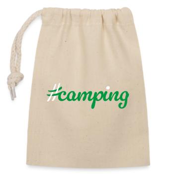 Camping Hashtag Camping-Van Life Camping Fan - Sac cadeau en coton avec cordon (14 x 20 cm) - nature - Devant