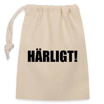 Green-black from Gothenburg - Closable cotton gift bag (14x20cm) - nature - Front