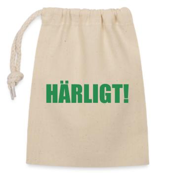 Green-black from Gothenburg - Closable cotton gift bag (14x20cm) - nature - Front