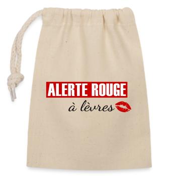 Alerte rouge à lèvres - Sac cadeau en coton avec cordon (14 x 20 cm) - nature - Devant
