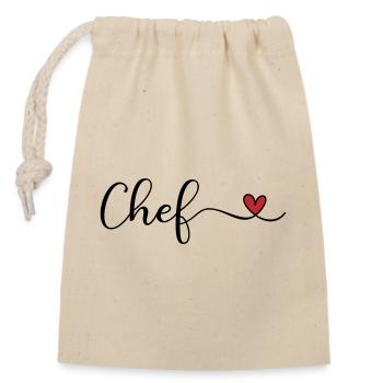 Chef - Verschließbarer Geschenkbeutel aus Baumwolle (14x20cm) - Natur - Vorne