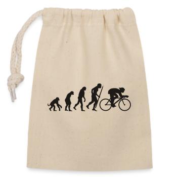Evolution of cycling - Closable cotton gift bag (14x20cm) - nature - Front