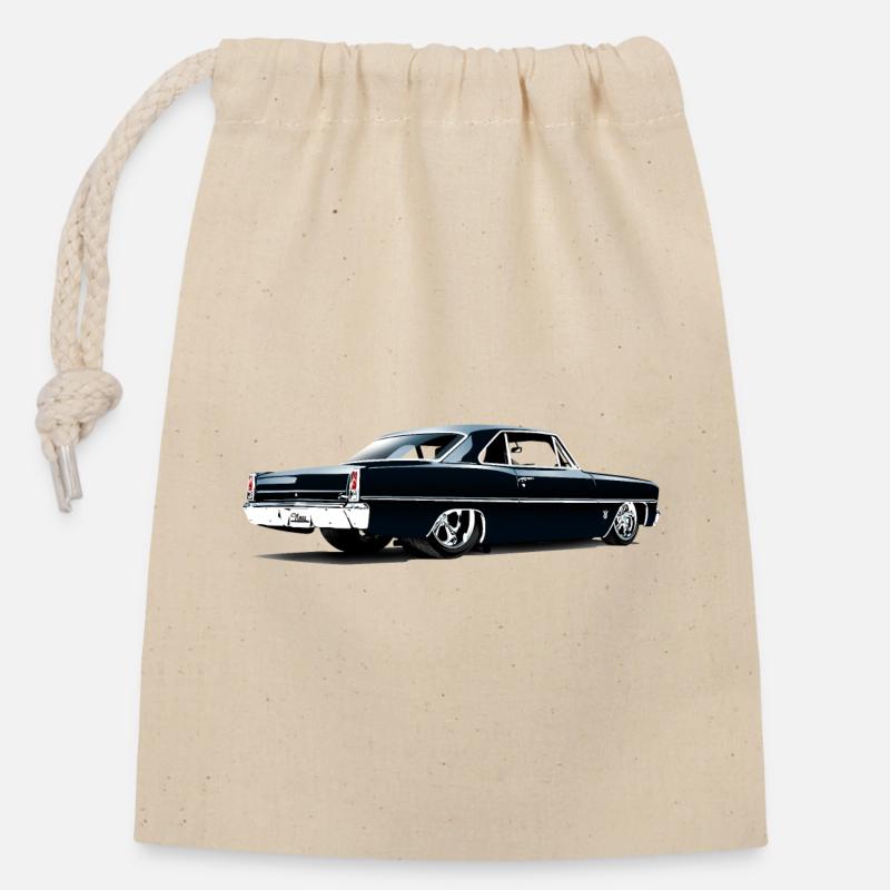 Chevy II Nova Super Sport Back - Closable cotton gift bag (14x20cm) - nature