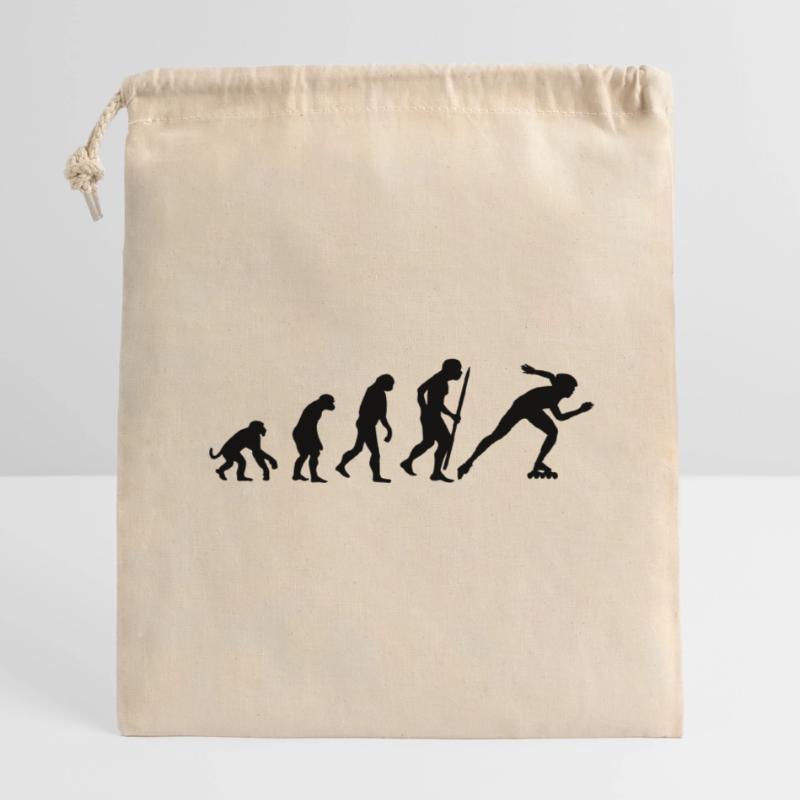 Evolution of inline speedskating Closable cotton gift bag (14x20cm)