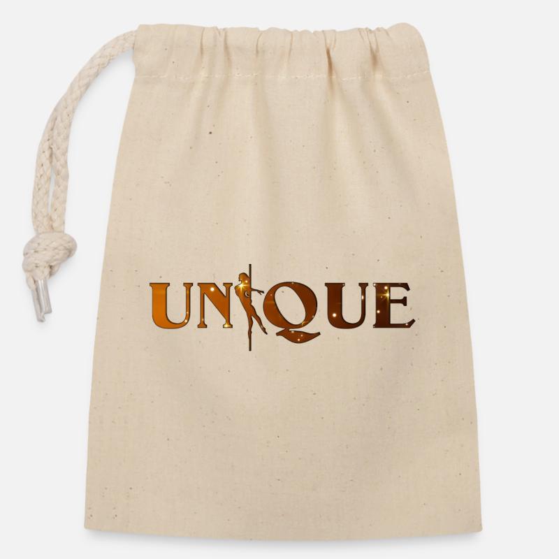 Silhouette dorée de la danse - Sac cadeau en coton avec cordon (14 x 20 cm) - nature