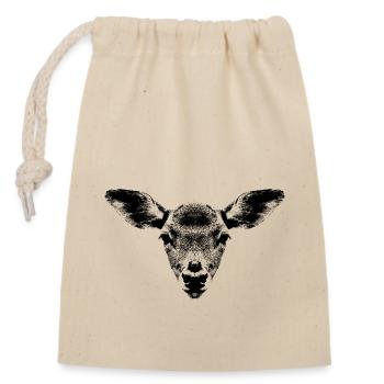 Portrait fauve / Faon - Sac cadeau en coton avec cordon (14 x 20 cm) - nature - Devant