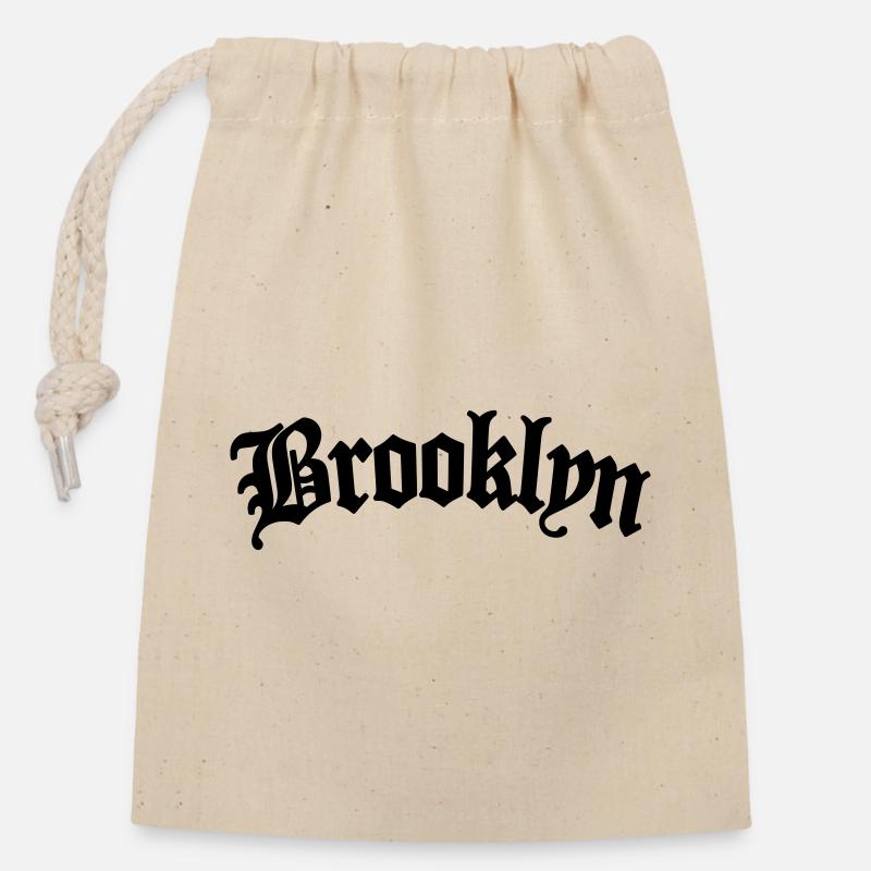 Brooklyn - Closable cotton gift bag (14x20cm) - nature