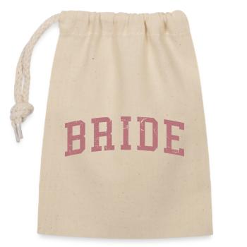Bride Matching Engagement Bridal Shower Wedding - Closable cotton gift bag (14x20cm) - nature - Front