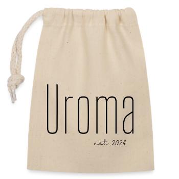 Uroma 2024 - Verschließbarer Geschenkbeutel aus Baumwolle (14x20cm) - Natur - Vorne