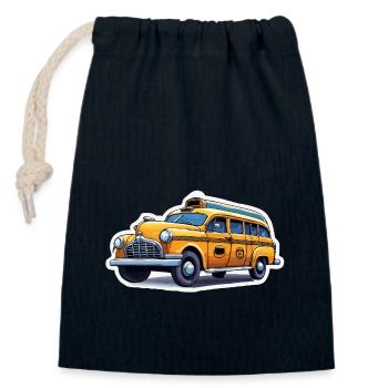 Taxi / Taxi Driver / America / Comic / Old School - Closable cotton gift bag (14x20cm) - navy - Front