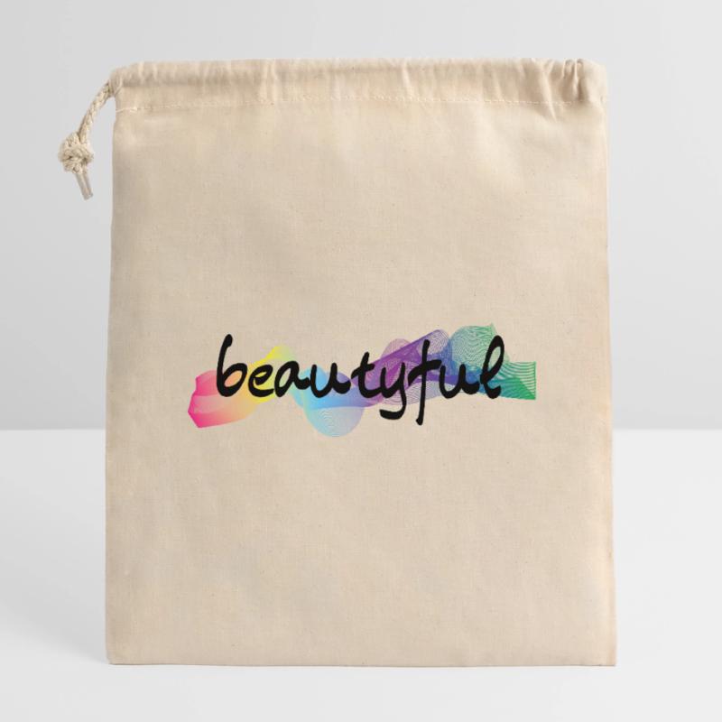 beautyful wunderschön Verschließbarer Geschenkbeutel aus Baumwolle (14x20cm)