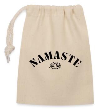 NAMASTE - Verschließbarer Geschenkbeutel aus Baumwolle (14x20cm) - Natur - Vorne