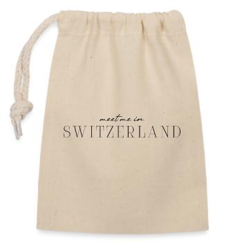 Schweiz Panorama T-Shirt - Verschließbarer Geschenkbeutel aus Baumwolle (14x20cm) - Natur - Vorne