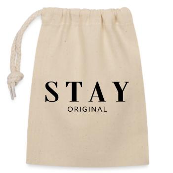 Restez original - Sac cadeau en coton avec cordon (14 x 20 cm) - nature - Devant