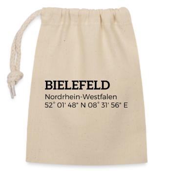 Bielefeld North Rhine-Westphalia coordinates - Closable cotton gift bag (14x20cm) - nature - Front