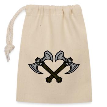 Élément de hache - Sac cadeau en coton avec cordon (14 x 20 cm) - nature - Devant