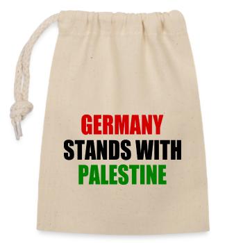 germany stands with palestine - Sac cadeau en coton avec cordon (14 x 20 cm) - nature - Devant