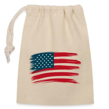 Amérique États-Unis Drapeau américain - Sac cadeau en coton avec cordon (14 x 20 cm) - nature - Devant