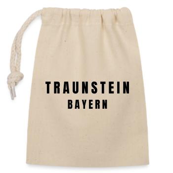 Traunstein Bayern - Verschließbarer Geschenkbeutel aus Baumwolle (14x20cm) - Natur - Vorne