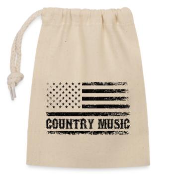 Country Music American Flag Song Lover USA Patriot - Closable cotton gift bag (14x20cm) - nature - Front