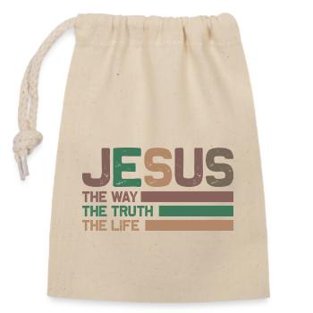Jesus - Verschließbarer Geschenkbeutel aus Baumwolle (14x20cm) - Natur - Vorne