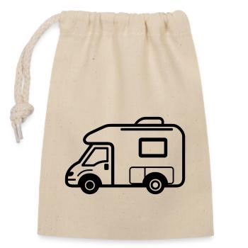 camping car - Sac cadeau en coton avec cordon (14 x 20 cm) - nature - Devant