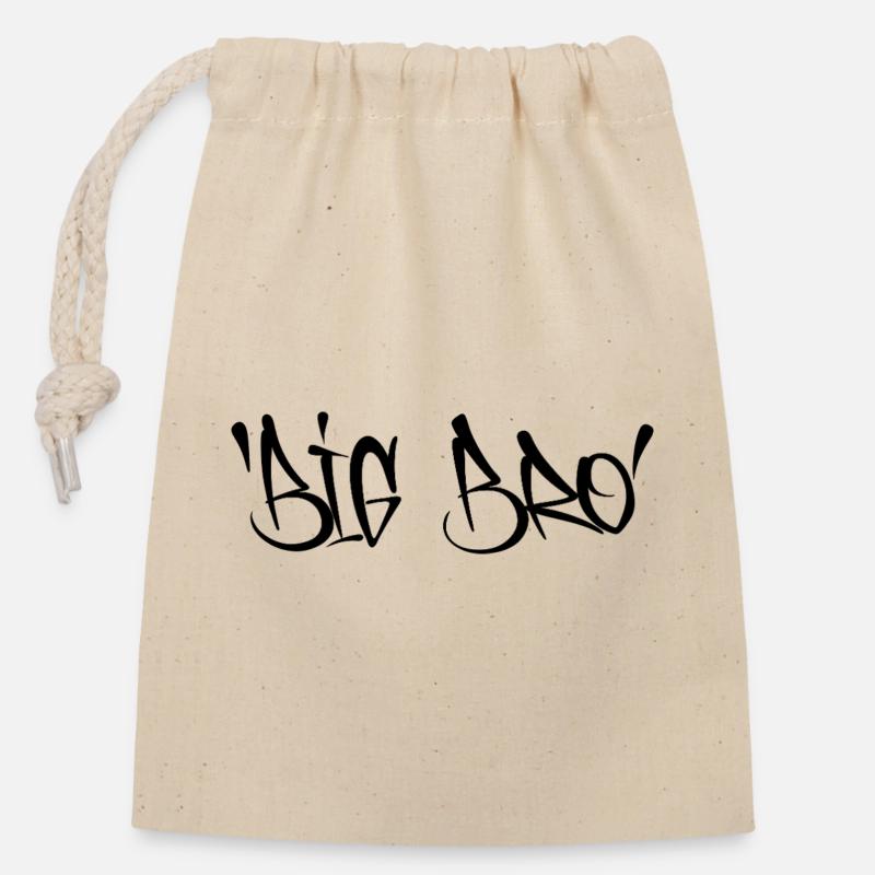 Big Bro - Closable cotton gift bag (14x20cm) - nature