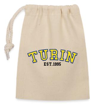 Turin Est.1995 - Verschließbarer Geschenkbeutel aus Baumwolle (14x20cm) - Natur - Vorne
