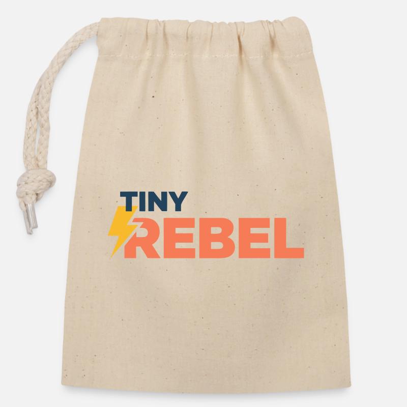 Tiny rebel - Sac cadeau en coton avec cordon (14 x 20 cm) - nature