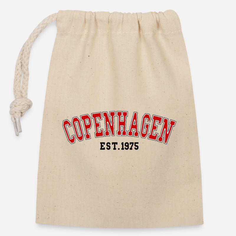 Copenhagen Est. 1975 - Closable cotton gift bag (14x20cm) - nature