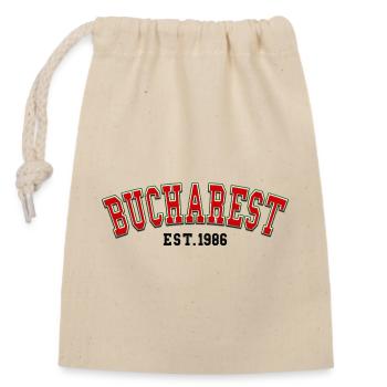 Bucharest Est. 1986 - Closable cotton gift bag (14x20cm) - nature - Front