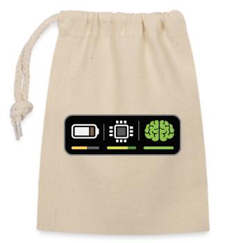 Brain and chip: the energy of creativity - Closable cotton gift bag (14x20cm) - nature - Front